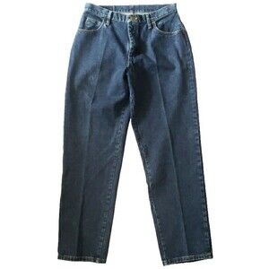 Wrangler Blues WB101AD Size 12 x 34 Relaxed Fit Blue Jeans Dark Wash Women's